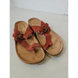 Yokono Womens Suede Leather Slip On Strappy Sandals - Size 8
